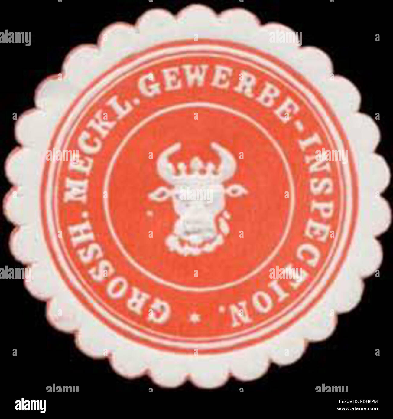 Siegelmarke Grossh. Meckl. Ispezione Gewerbe W0342490 Foto Stock