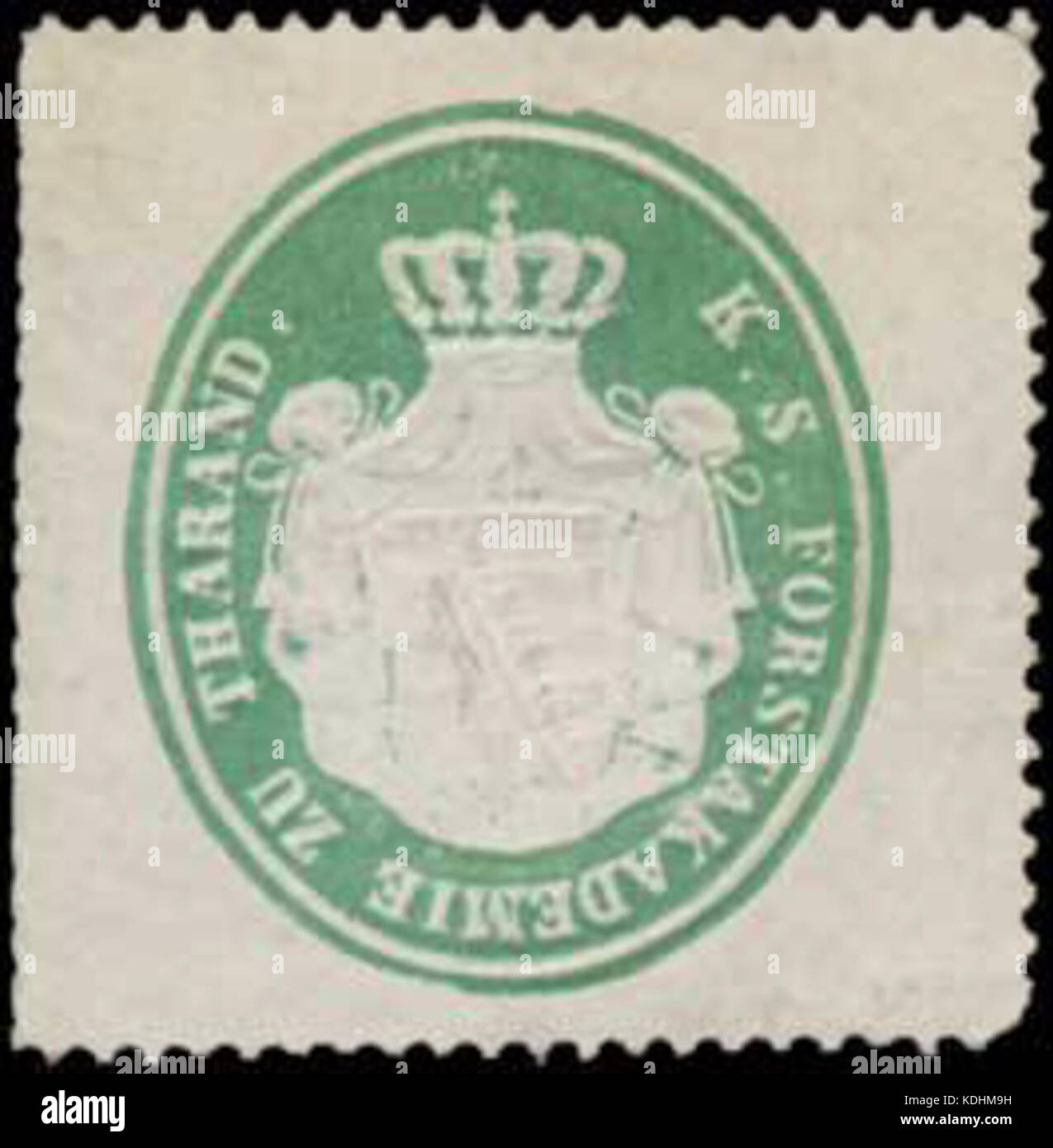 Siegelmarke K.S. Forstakademie zu Tharand W0344430 Foto Stock