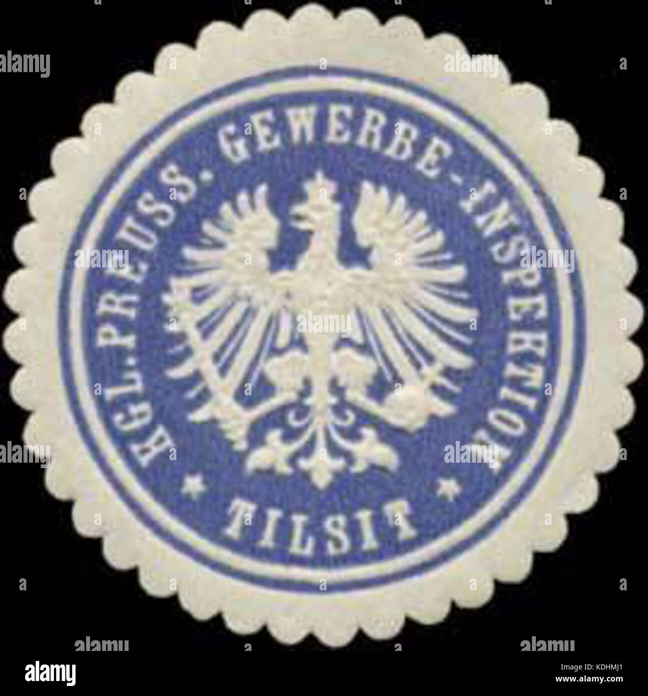 Siegelmarke K.Pr. Gewerbe Inspektion Tilsit W0345769 Foto Stock