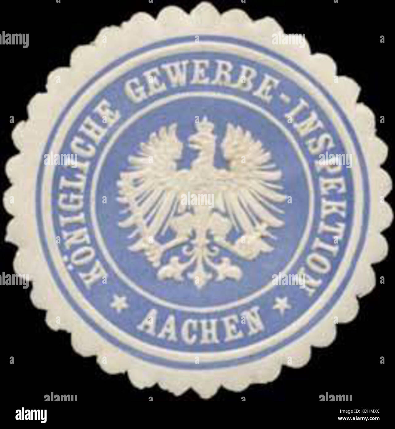 Siegelmarke K. Gewerbe Inspektion Aachen W0349079 Foto Stock