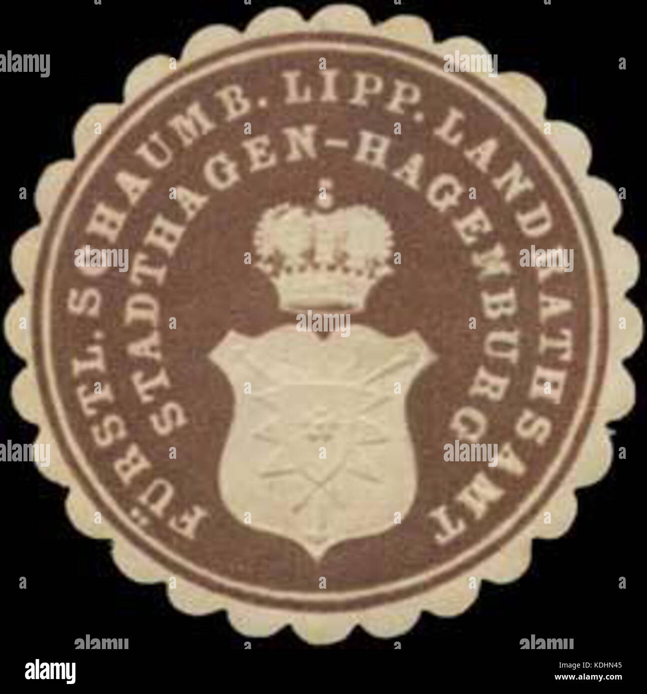 Siegelmarke F. Schaumb. Lipp. Landrathsamt Stadthagen Hagenburg W0349944 Foto Stock