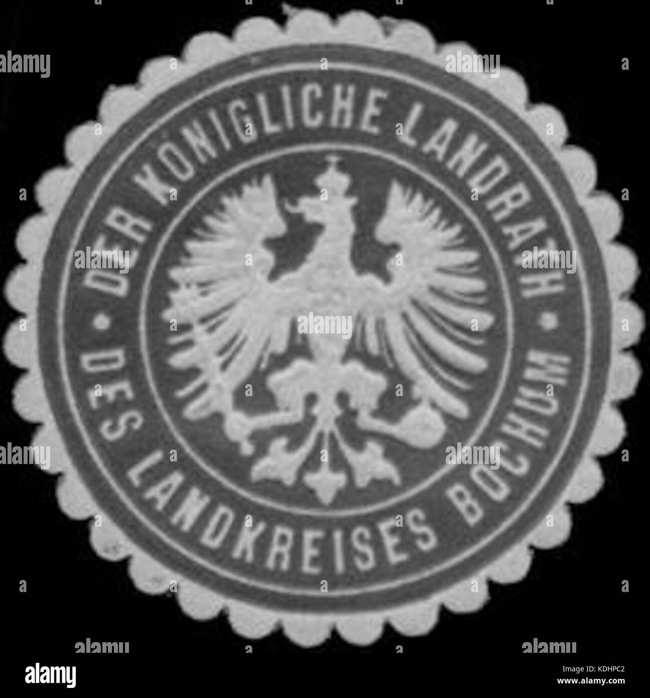 Siegelmarke Der K. Landrath des Landkreises Bochum W0358368 Foto Stock