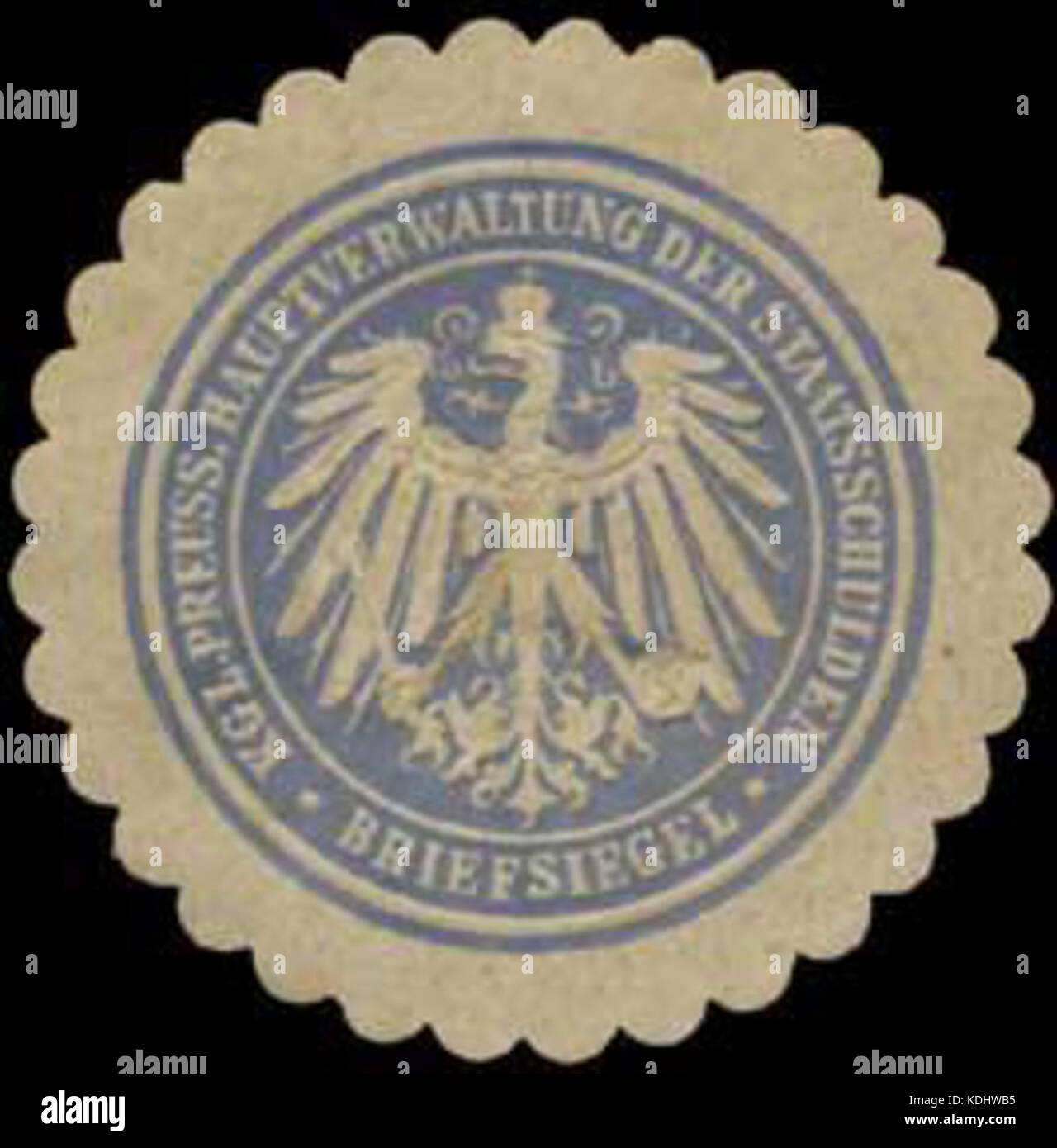 Siegelmarke K.Pr. Hauptverwaltung der Staatsschulden W0387727 Foto Stock