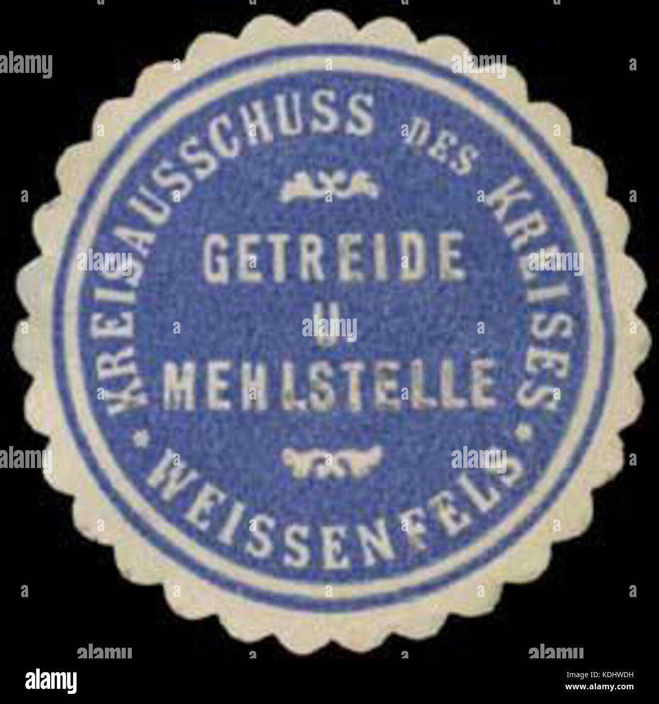Siegelmarke Getreide und Mehlstelle Kreisausschuss des Kreises Weissenfels W0387885 Foto Stock