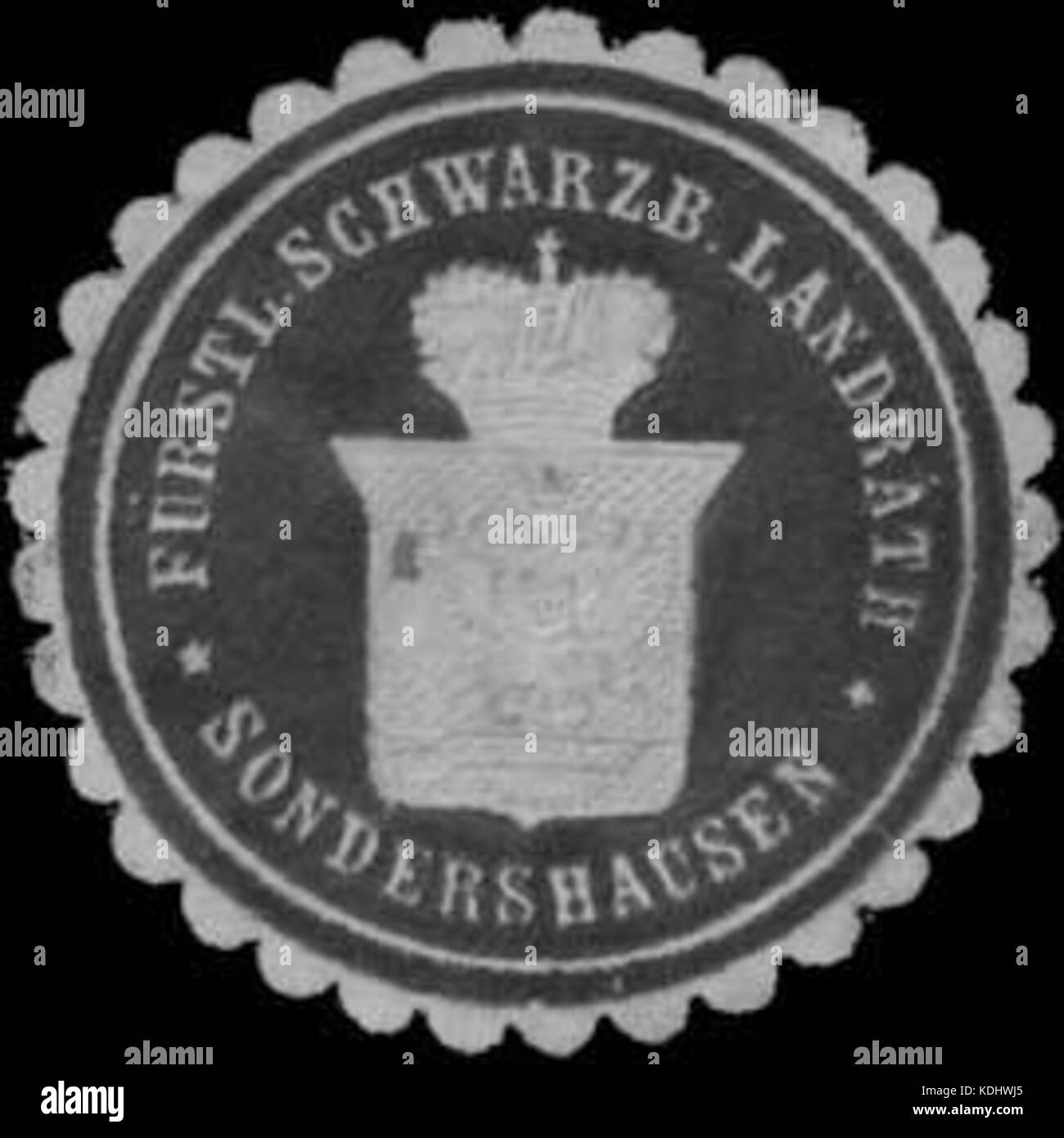 Siegelmarke F. Schwarzb. Landrath Sondershausen W0390439 Foto Stock
