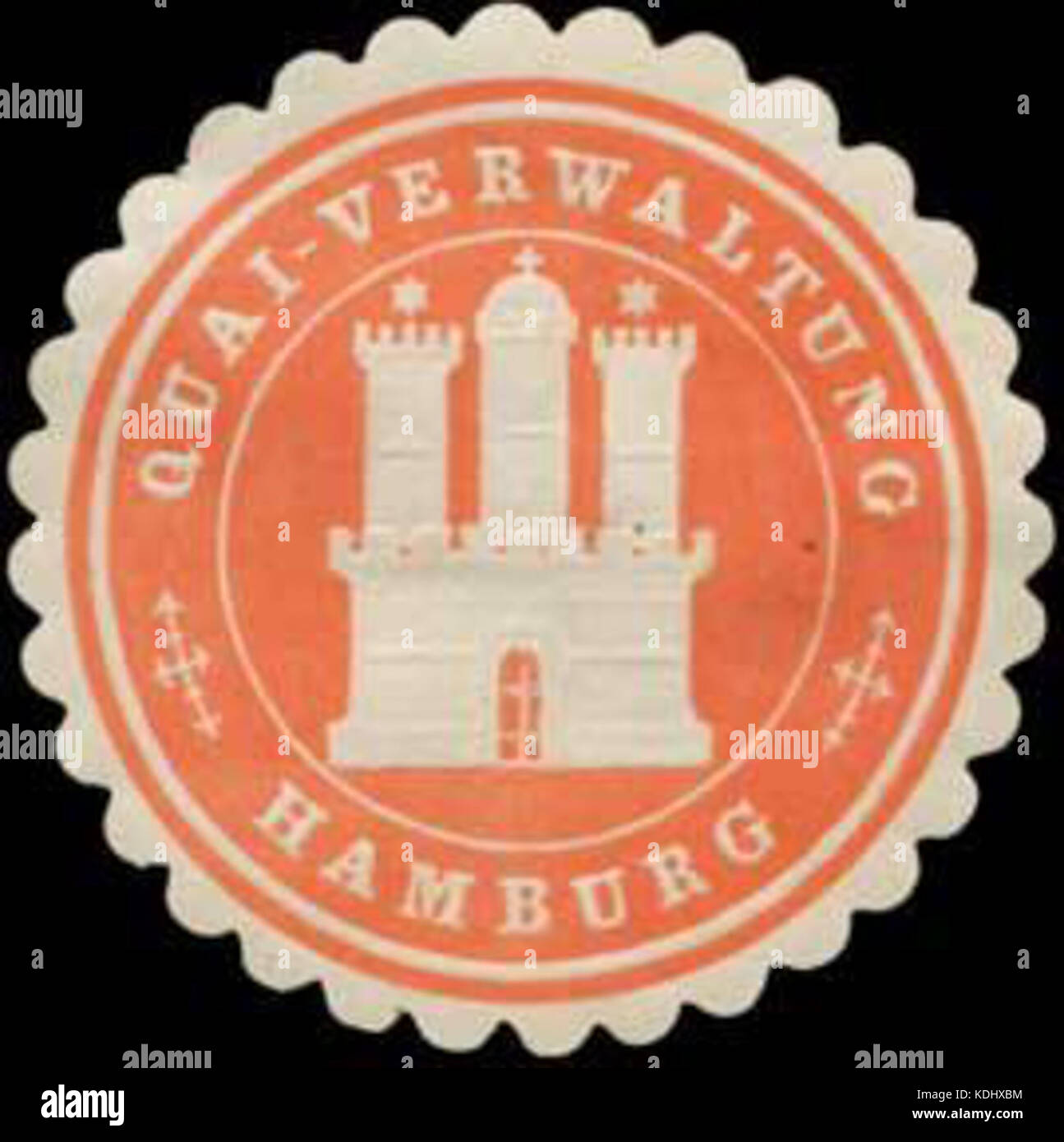 Siegelmarke Quai Verwaltung Amburgo W0393022 Foto Stock