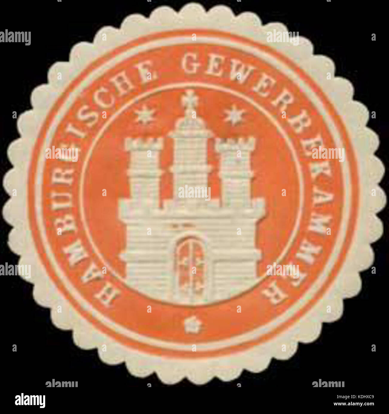 Siegelmarke Hamburgische Gewerbekammer W0393049 Foto Stock