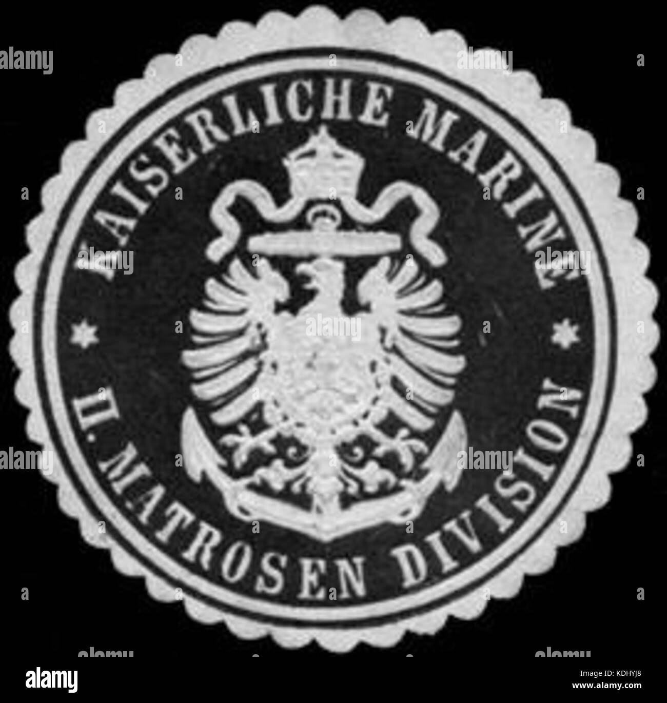 Siegelmarke Kaiserliche Marine II. Divisione Matrosen W0245593 Foto Stock