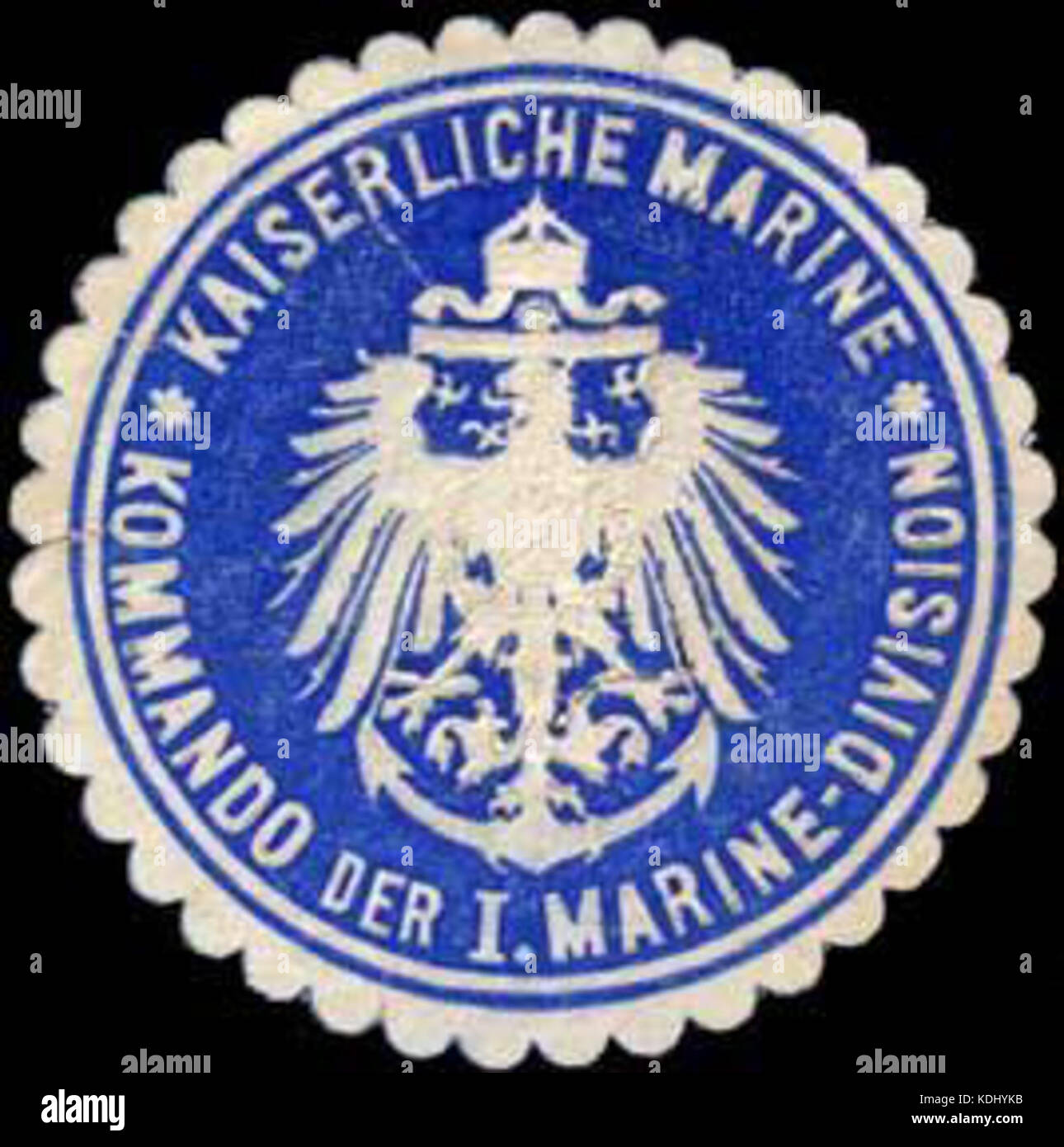 Siegelmarke Kaiserliche Marine Kommando der I. DIVISIONE MARINE W0255287 Foto Stock