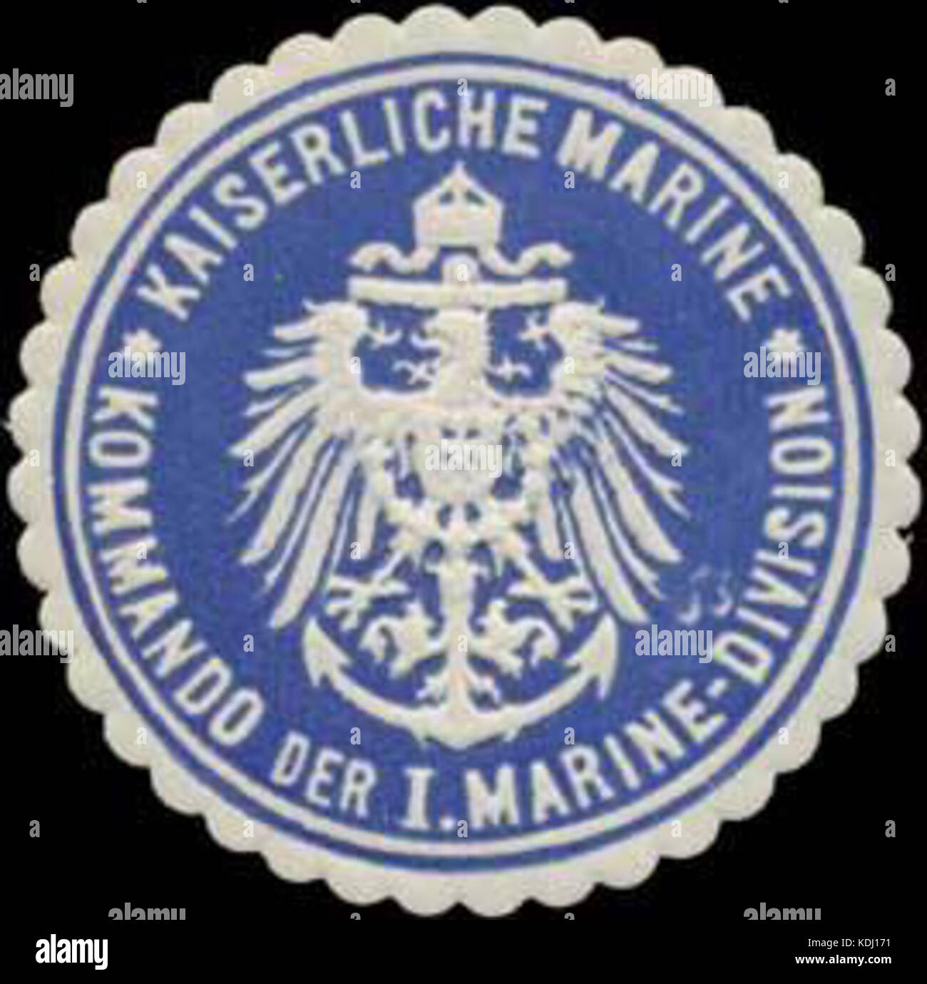 Siegelmarke K. Marine Kommando der I. DIVISIONE MARINE W0337689 Foto Stock