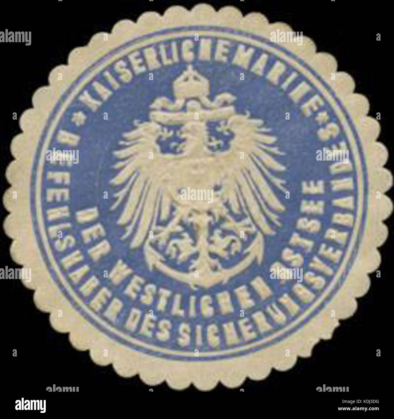 Siegelmarke K. Marine Befehlshaber des Sicherungsverbandes der westlichen Ostsee W0383323 Foto Stock