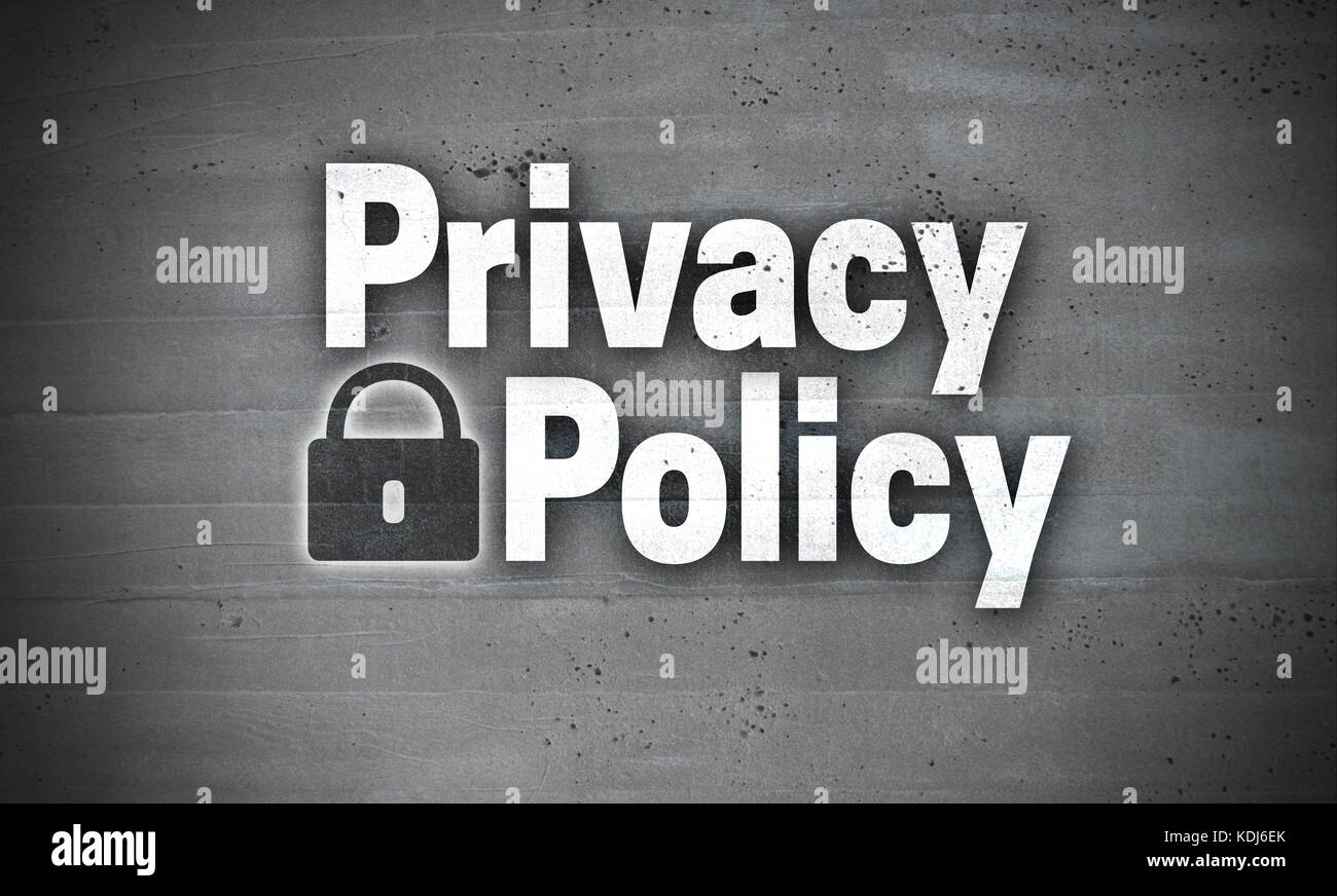 La politica sulla privacy di parete in calcestruzzo dello sfondo. Foto Stock