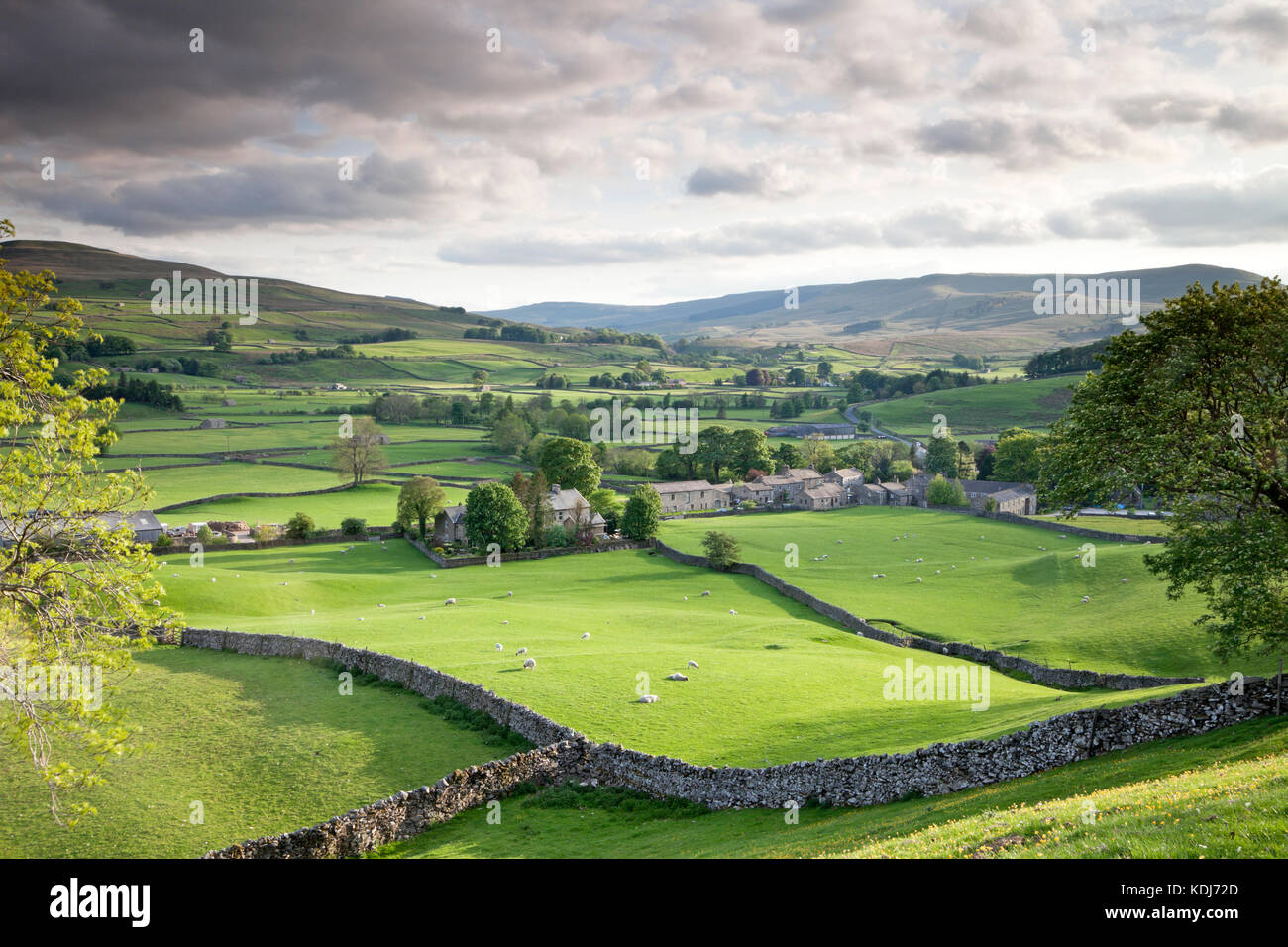 Il villaggio di hardraw in wensleydale, Yorkshire. Foto Stock