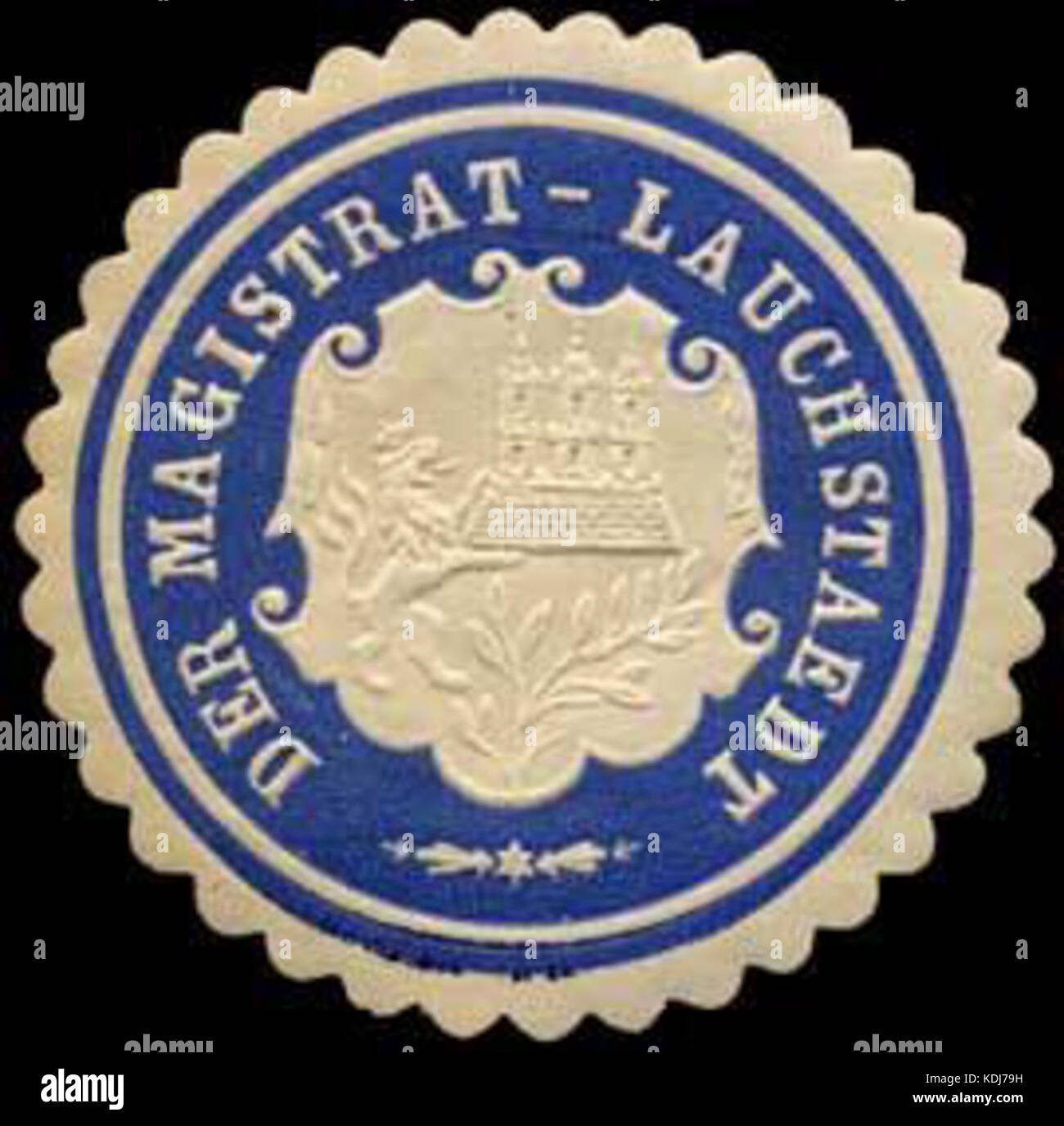 Siegelmarke Magistrat der Lauchstaedt W0239641 Foto Stock