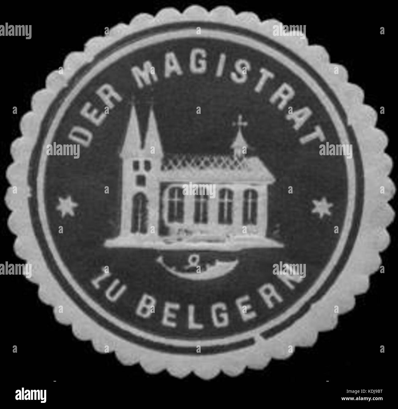Siegelmarke Magistrat der zu Belgern W0260746 Foto Stock