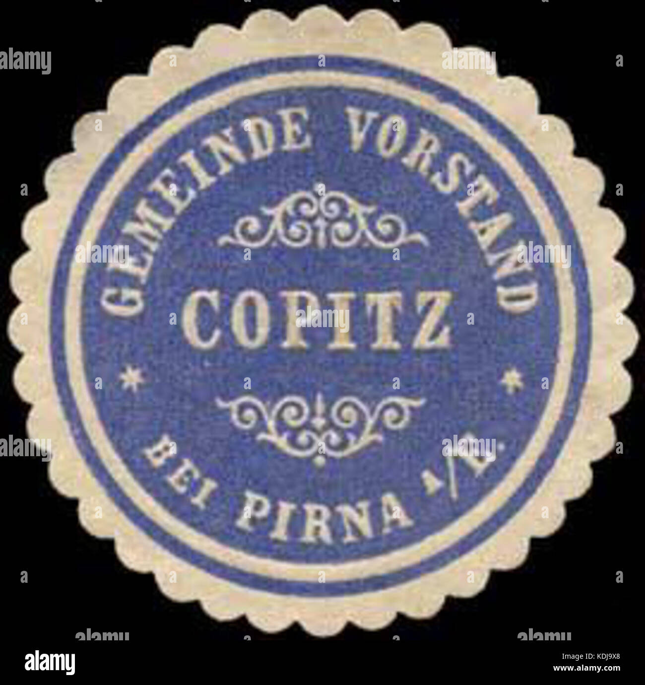 Siegelmarke Gemeinde Vorstand Copitz bei Pirna an der Elbe W0262343 Foto Stock
