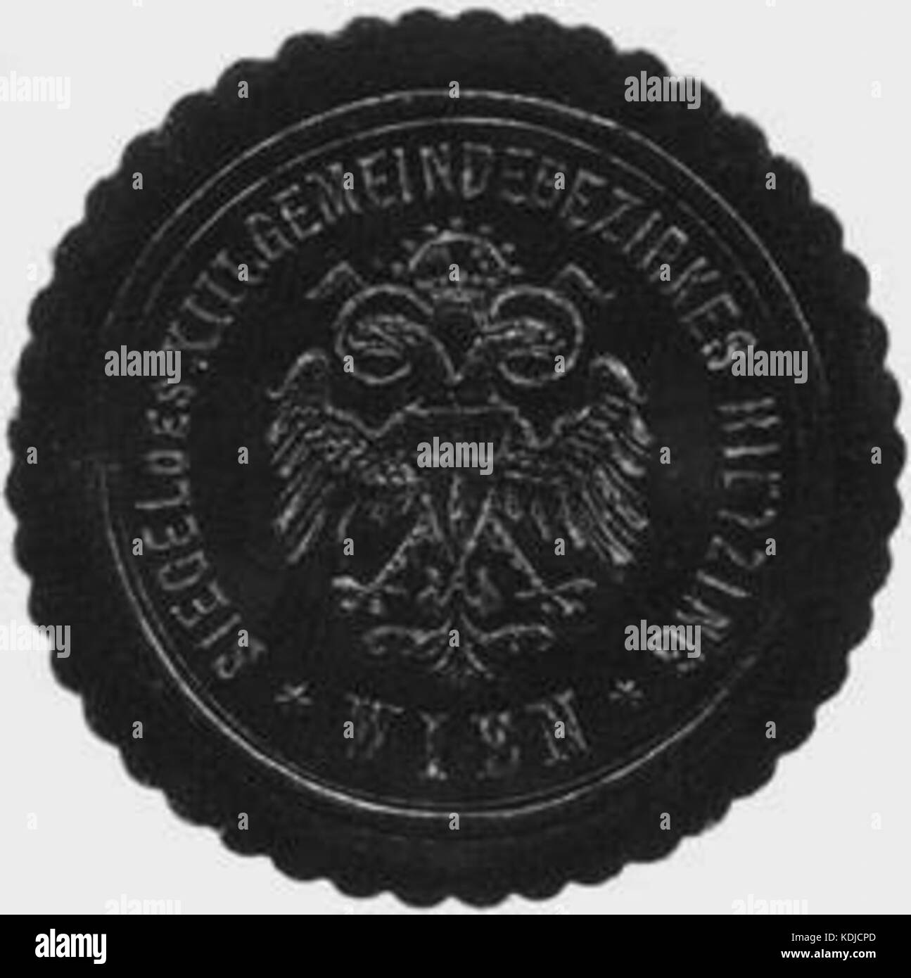 Siegelmarke Siegel des XIII. Gemeindebezirkes Hietzing Wien W0318033 Foto Stock