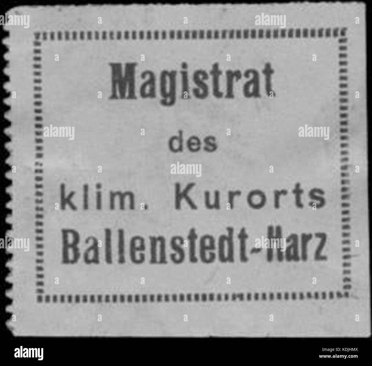 Siegelmarke Magistrat des klim. Kurorts Ballenstedt Harz W0383433 Foto Stock