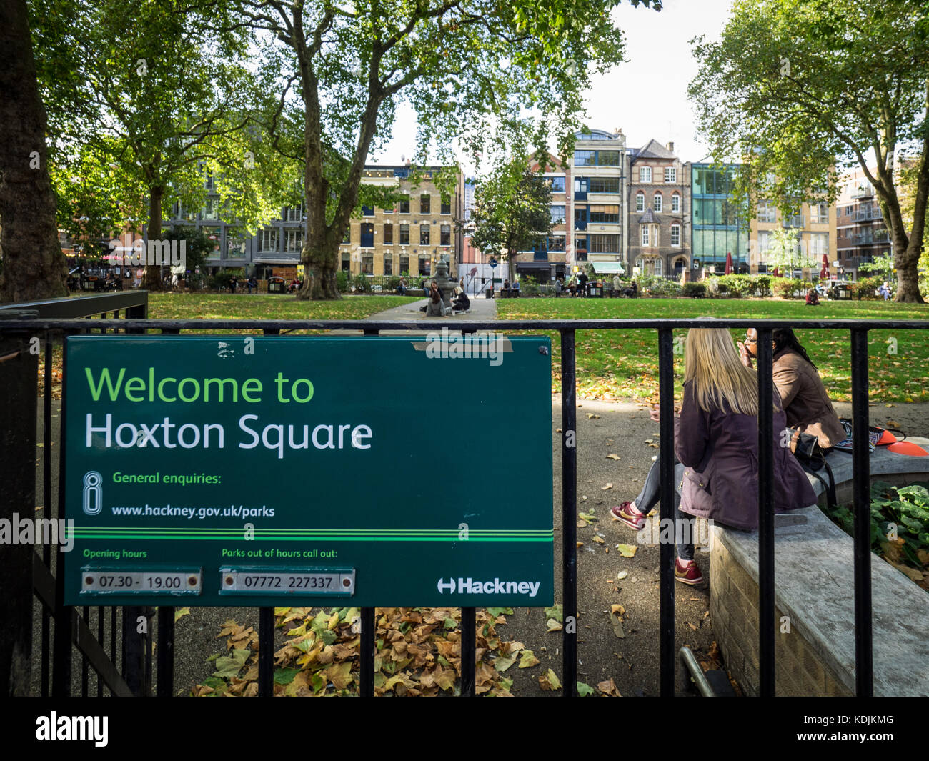 Hoxton Square a Londra alla moda di Shoreditch / Hoxton area in East London REGNO UNITO Foto Stock