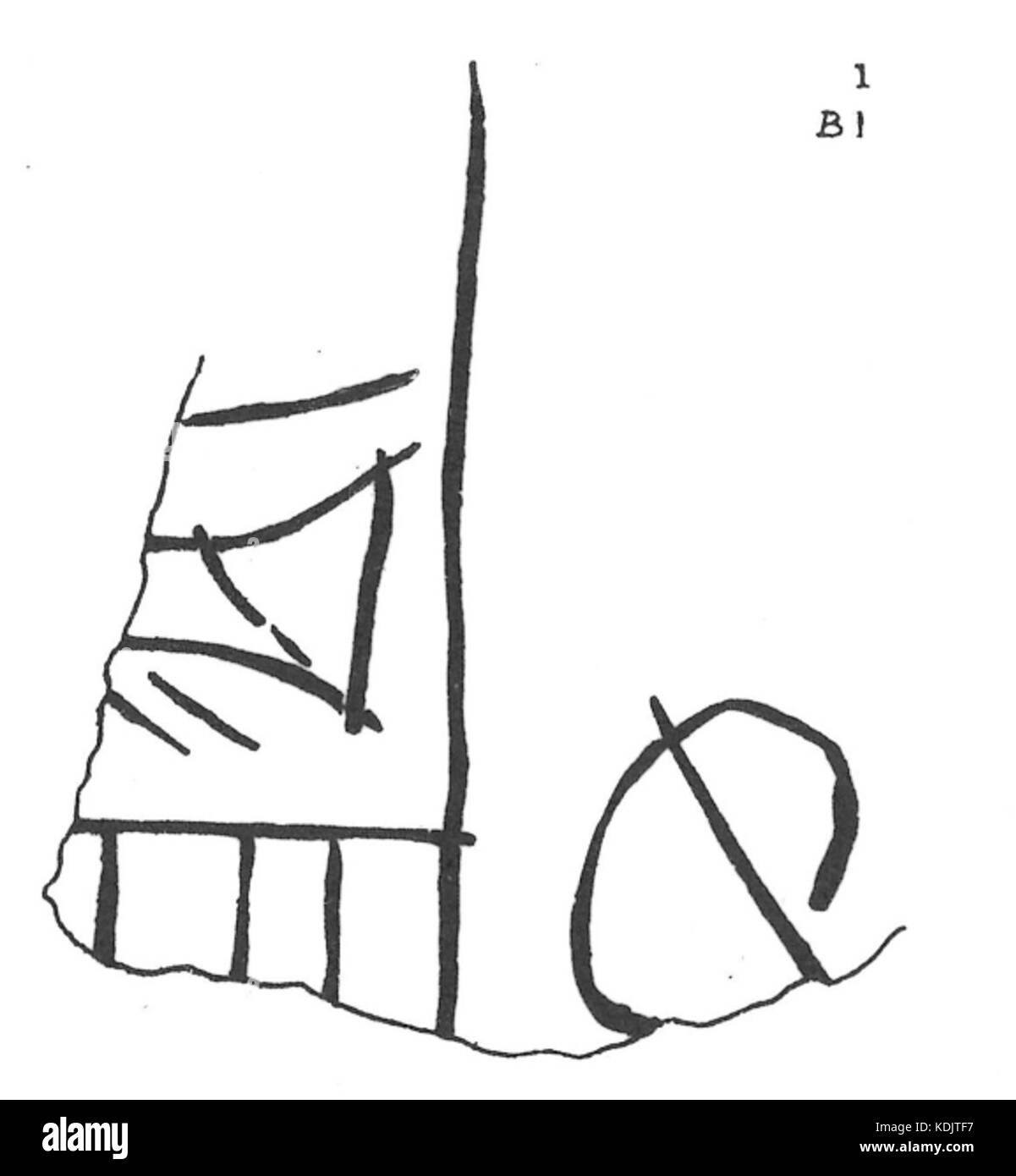 Iscrizione Narmer fragmet da Abydos Foto Stock