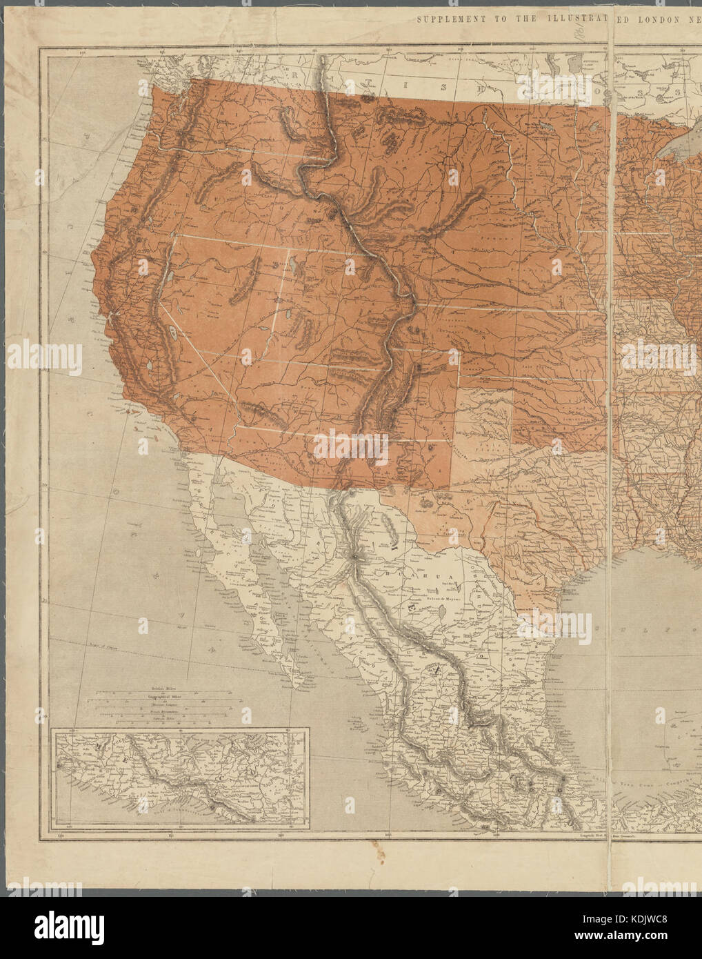 Mappa degli Stati Uniti di America del Nord, superiore e inferiore, Canada New Brunswick, Nova Scotia & British Columbia. Messico, Cuba, Giamaica, San Domingo e il Bahama Isole (NYPL B20643939 5564116) Foto Stock