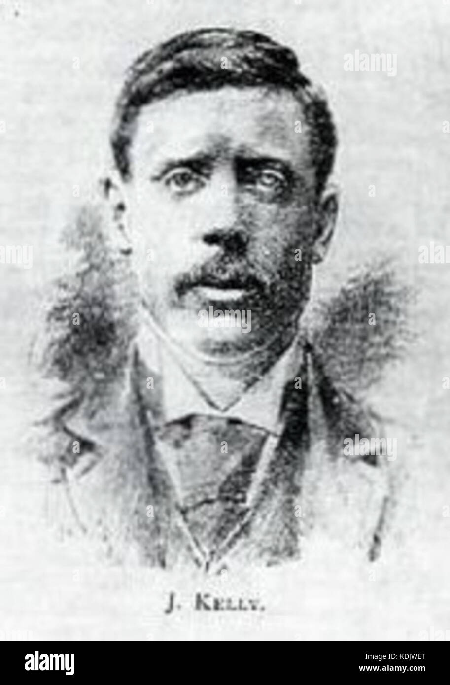 James Kelly era un calciatore di primo piano nel 1892, noto per i suoi contributi al calcio. Le sue abilità sul campo e il suo coinvolgimento nello sport durante i suoi anni formativi sono storicamente significativi. Foto Stock