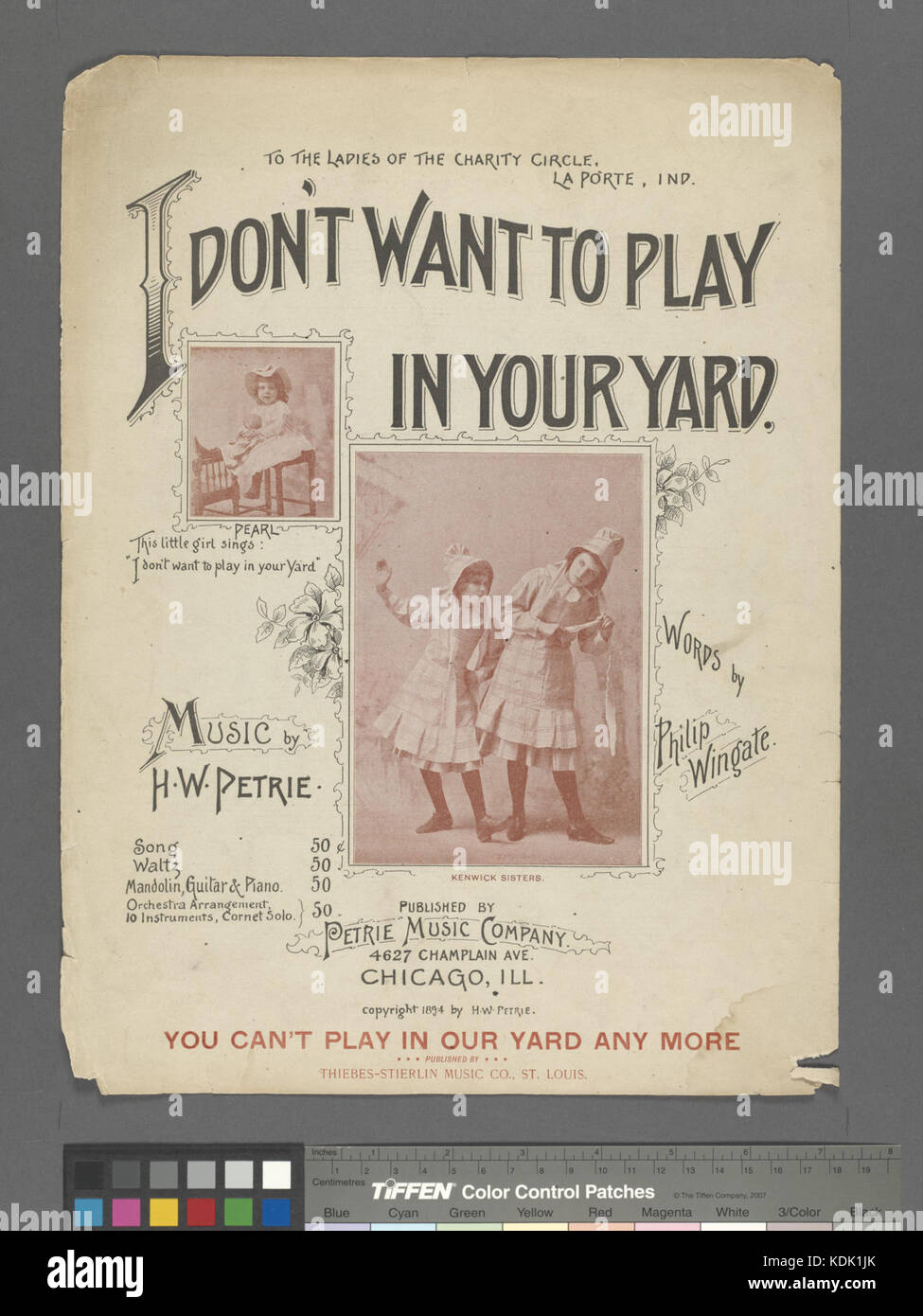 Non voglio giocare nel vostro cantiere (NYPL ADE 454185 1166600) Foto Stock