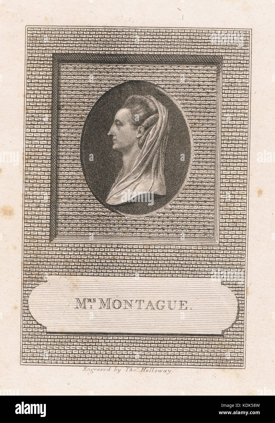 La signora Elizabeth Montagu, inciso da Thomas Holloway, pubblicato da John Sewell, Cornhill 1785 Foto Stock