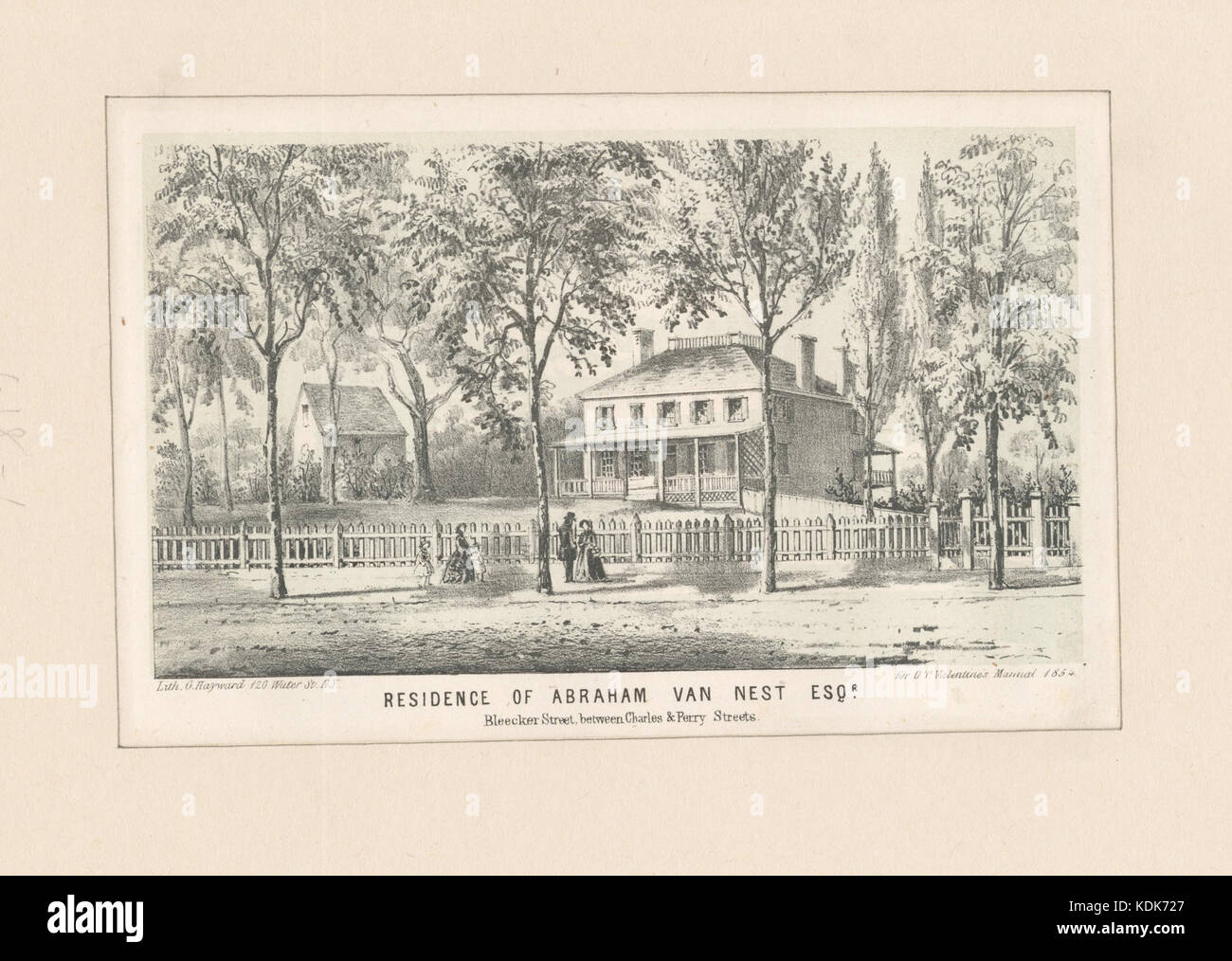 Residence di Abramo Van Nest Esqr., Bleeker Street tra Charles e Perry strade (NYPL B13476046 421860) Foto Stock