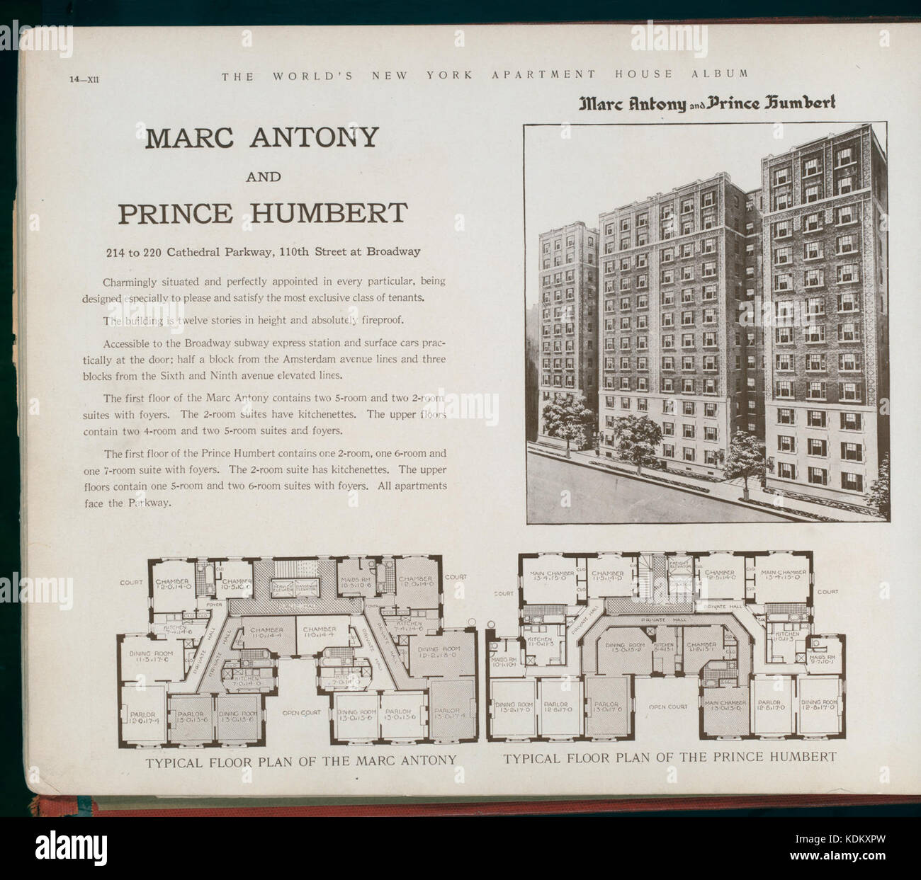 Marc Antony e il principe Umberto. 214 a 220 Cattedrale Parkway, 110th Street a Broadway (NYPL B11389518 417165) Foto Stock
