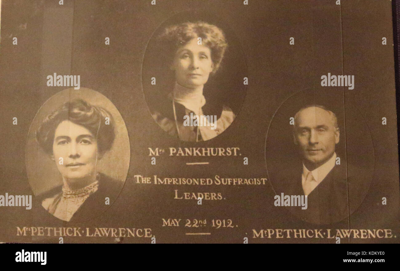 Imprigionato leader Suffragist 1912 Pankhurst Pethick Lawrence Foto Stock
