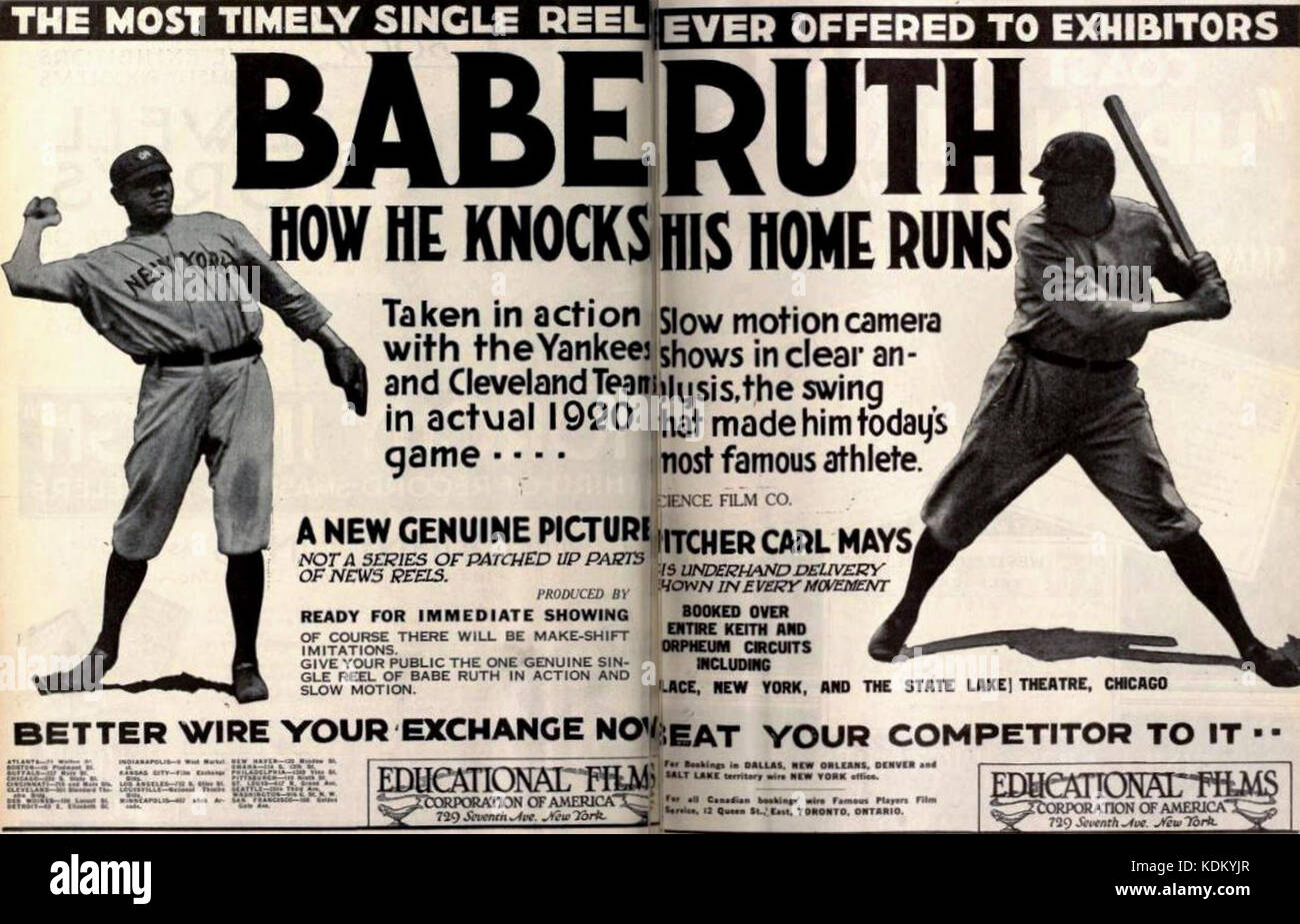 Come Babe Ruth colpisce un home run (1920) 1 Foto Stock