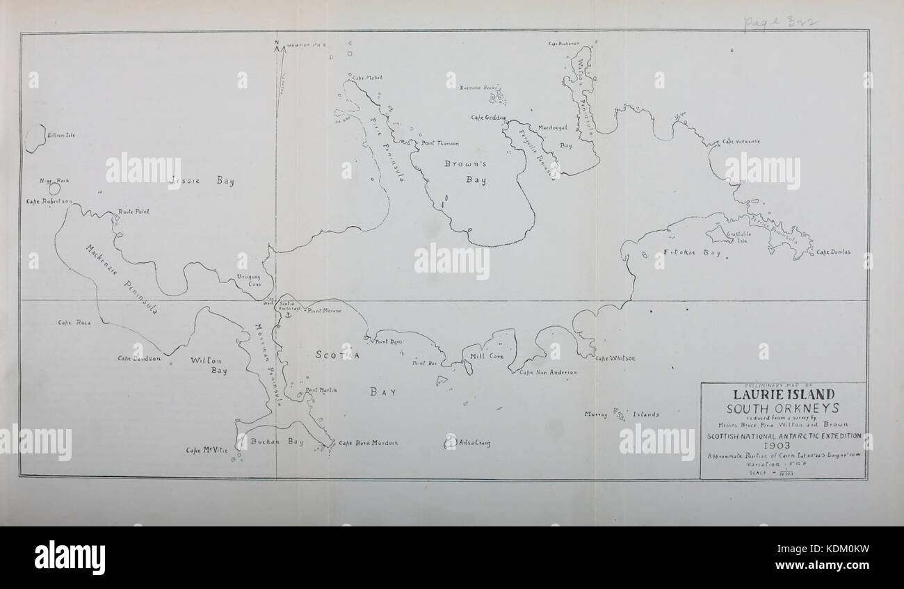 Laurie Island map 1903 Foto Stock