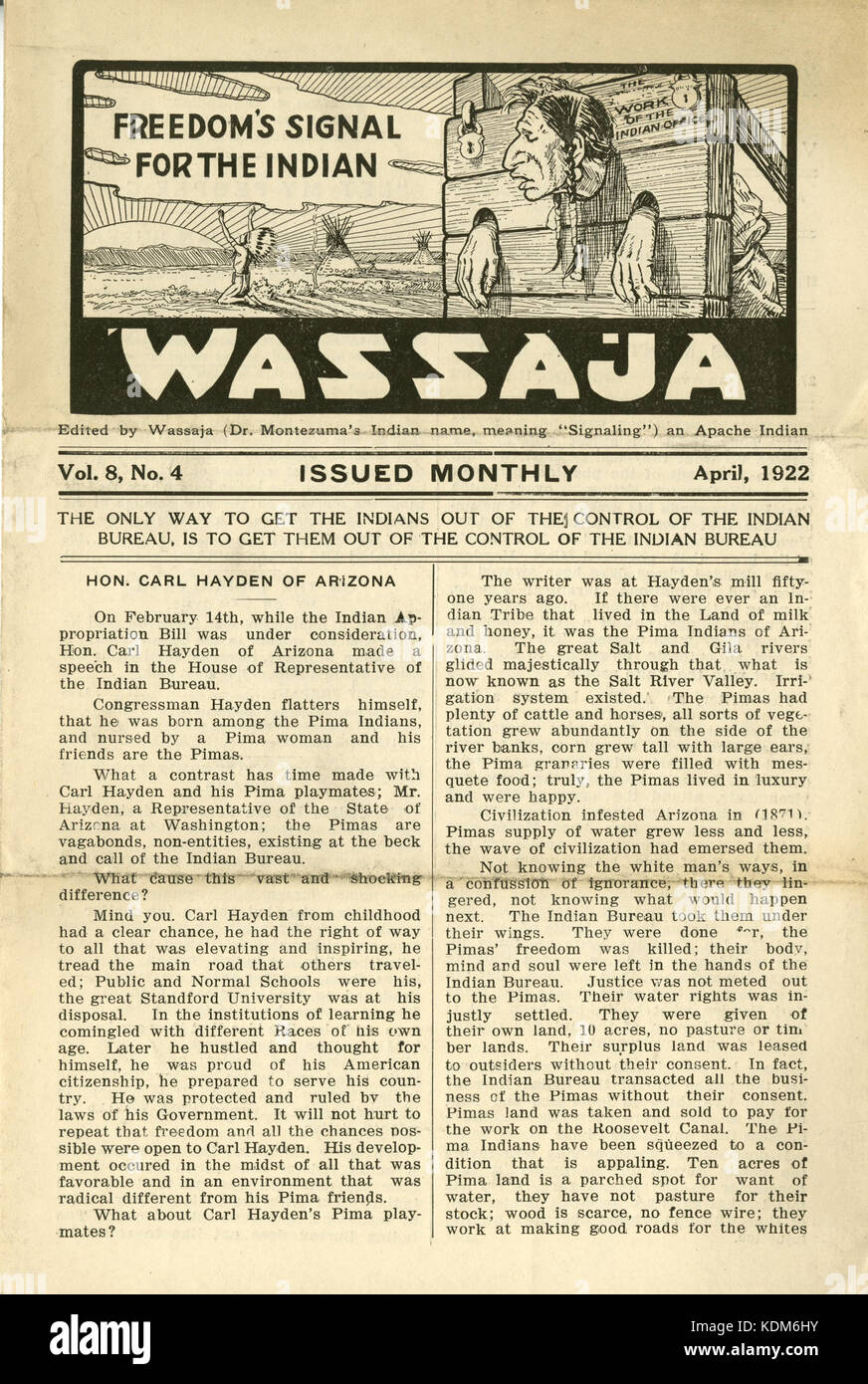 Problema ofWassaja, Vol. 8, n. 4, Aprile 1922 Foto Stock