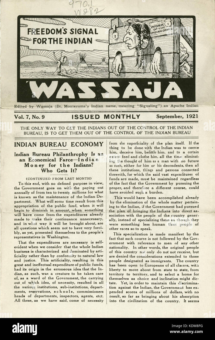Problema ofWassaja, Vol. 7, n. 9, Settembre 1921 Foto Stock