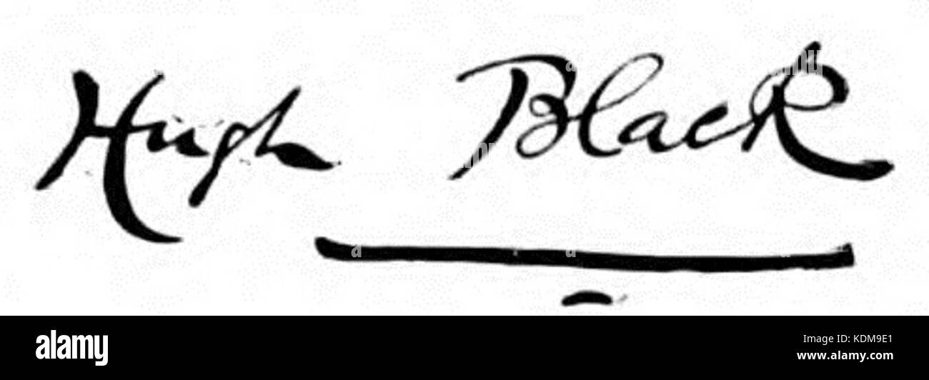 Firma di Hugh Black Foto Stock