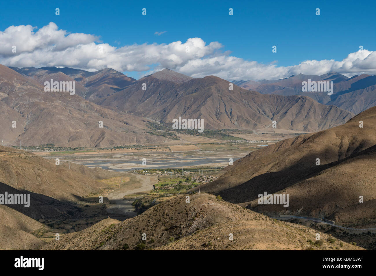 Vista nord dal gampa pass, shannan, Tibet, Cina Foto Stock