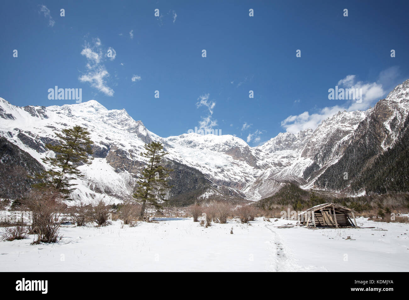 Montagna di neve Foto Stock