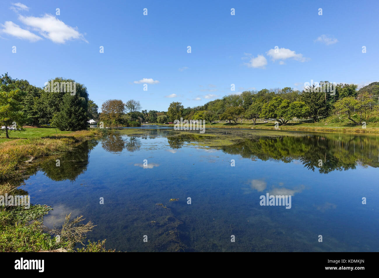 Il lago di Muhlenberg, Muhlenberg Lago,Lago di Cedar Creek Park, Allentown, Pennsylvania, Stati Uniti. Foto Stock