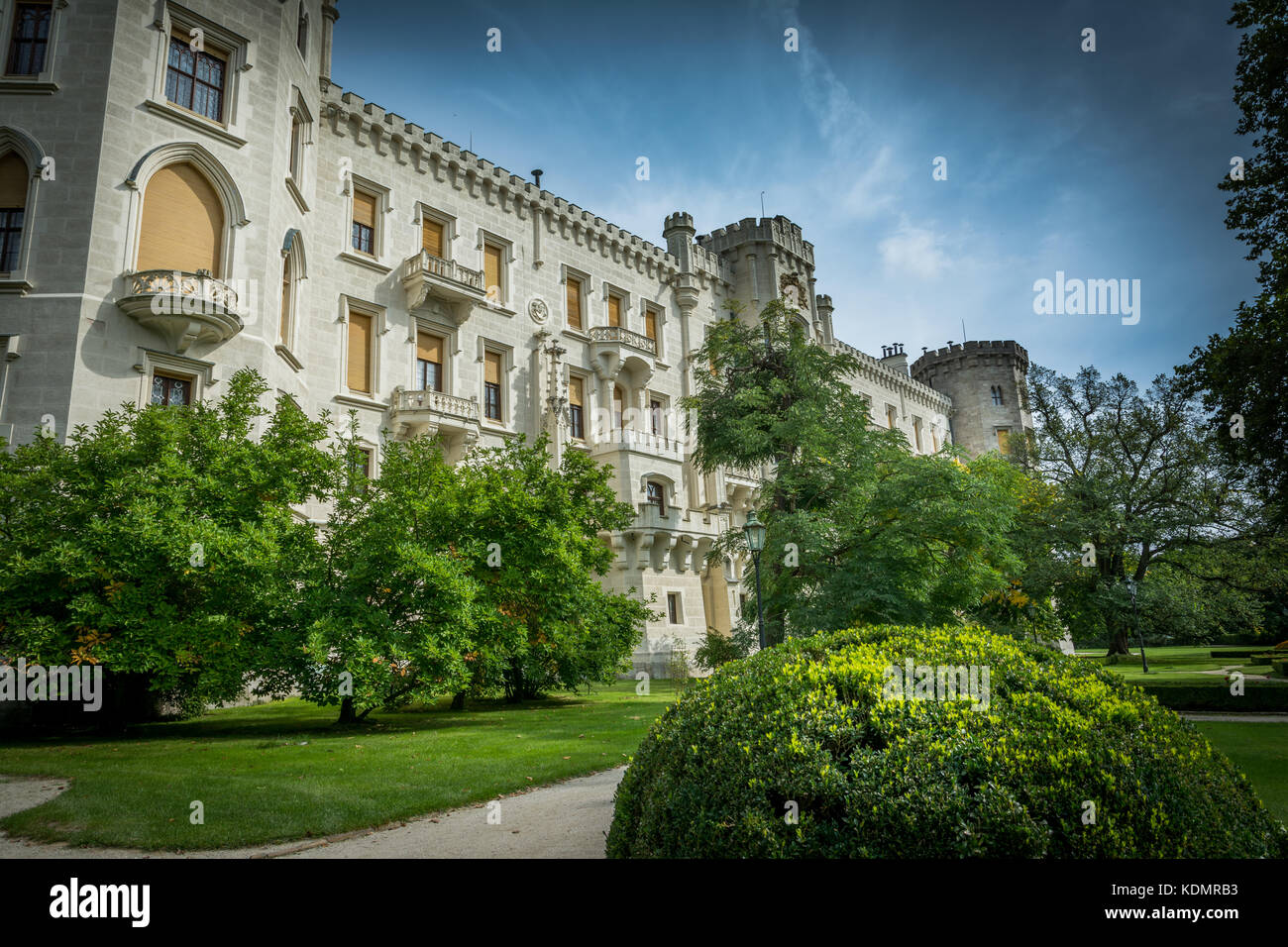 Ceco famoso castello barocco di Hluboka nad Vltavou Foto Stock