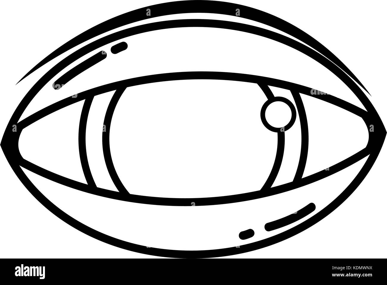 Linea occhio umano alla visione ottica icona Illustrazione Vettoriale