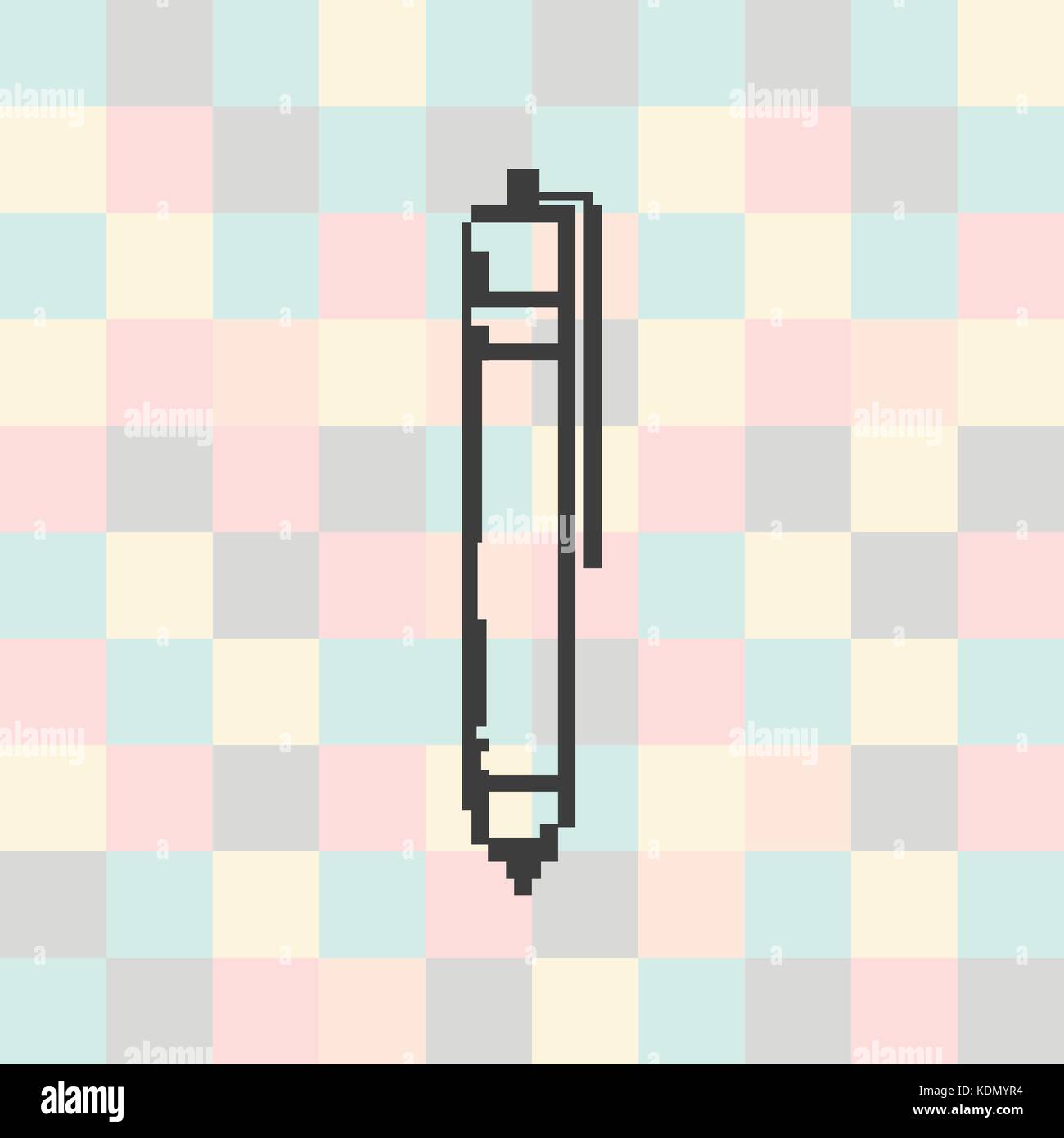 Vettore icona pixel penna su un sfondo quadrato Illustrazione Vettoriale