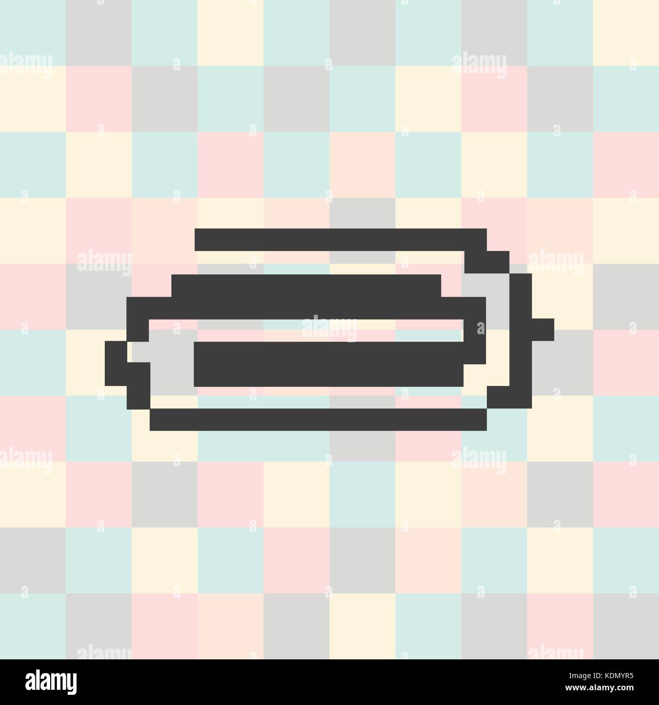 Vettore icona pixel clip su un sfondo quadrato Illustrazione Vettoriale