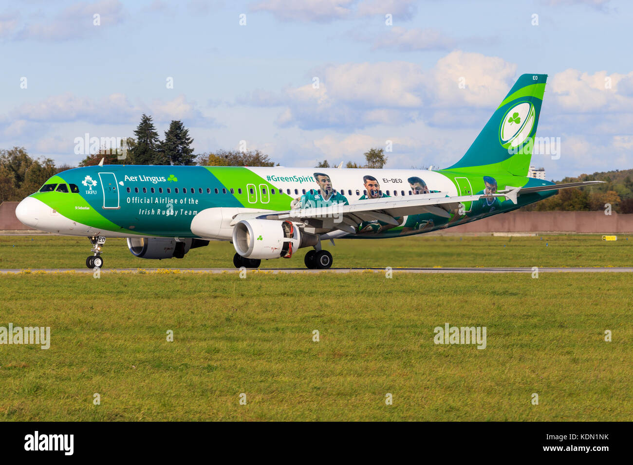 Stoccarda/Germania settembre 29, 2017: Air Lingus a320 all'aeroporto di Stoccarda. Foto Stock