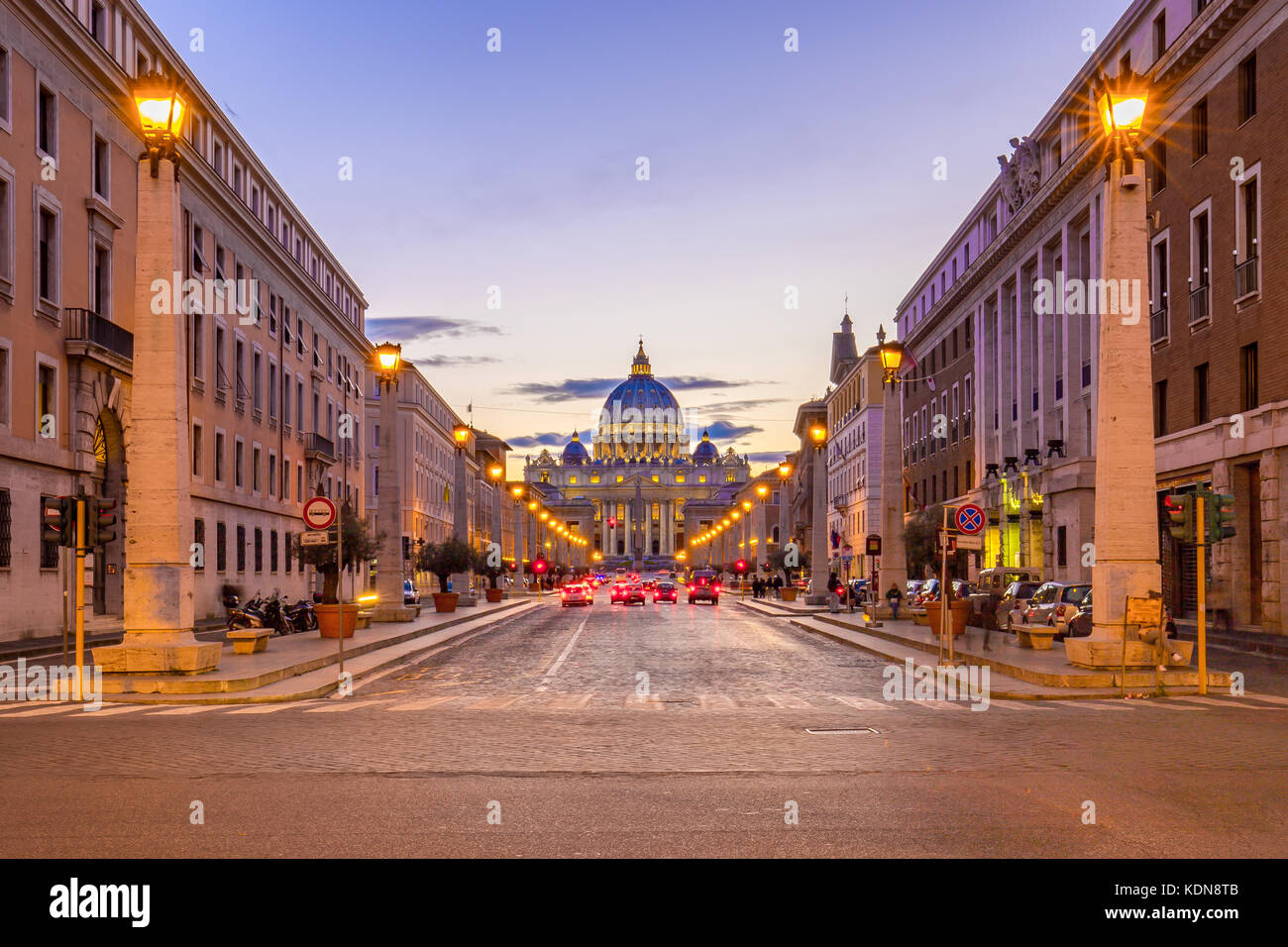 La strada per la Città del Vaticano a Roma, Italia. Foto Stock