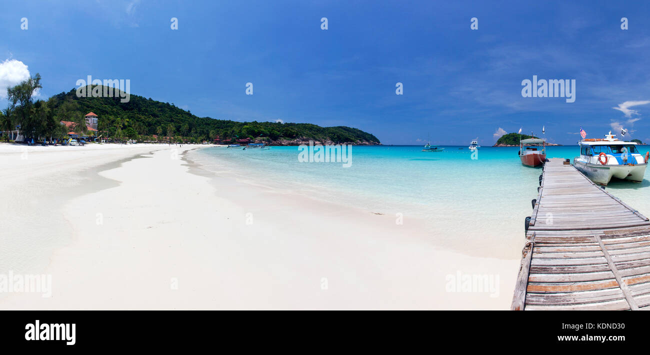 Una spiaggia di sabbia bianca su Redang Island, Malaysia Foto Stock
