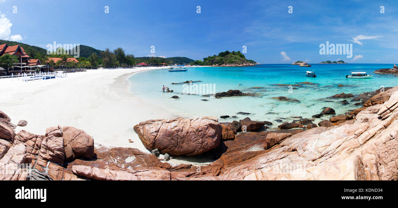 Una spiaggia di sabbia bianca su Redang Island, Malaysia Foto Stock