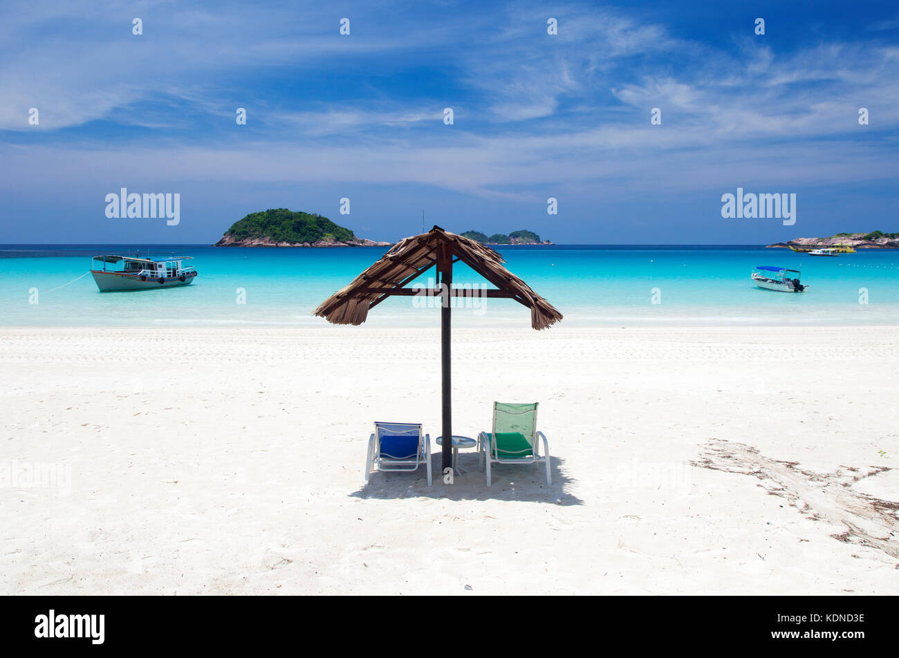 Una spiaggia di sabbia bianca su Redang Island, Malaysia Foto Stock