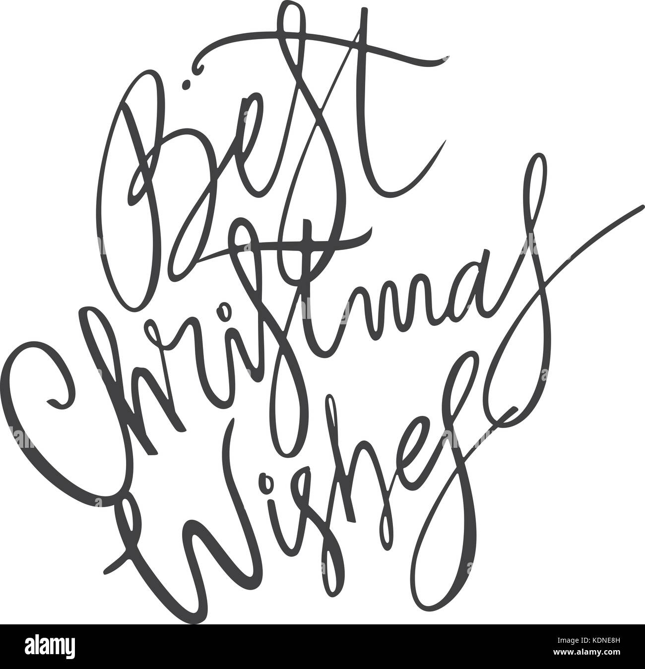 Migliori auguri di Natale-scritte frase. holiday lettera illustrazione di inchiostro. Illustrazione Vettoriale