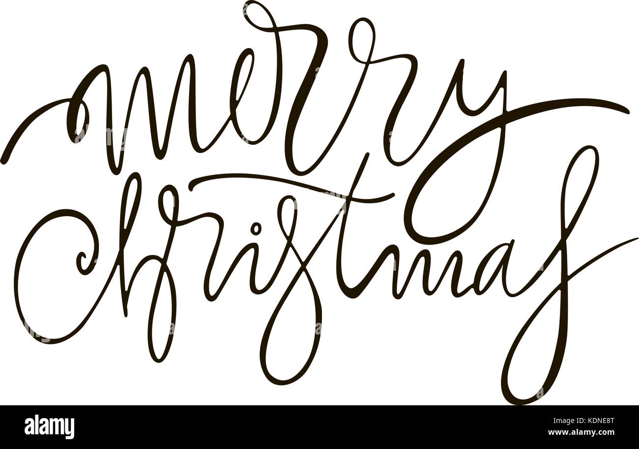 Buon Natale - Saluto lettering frase. holiday lettera illustrazione inchiostro. xmas calligraphy card. Illustrazione Vettoriale